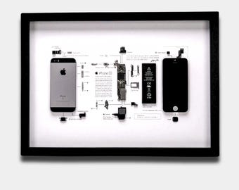 Sjabloon voor iPhone SE-frame, iPhone demonteren, ingelijste iPhone, iPhone-muurdecoratie, iPhone-framekunst