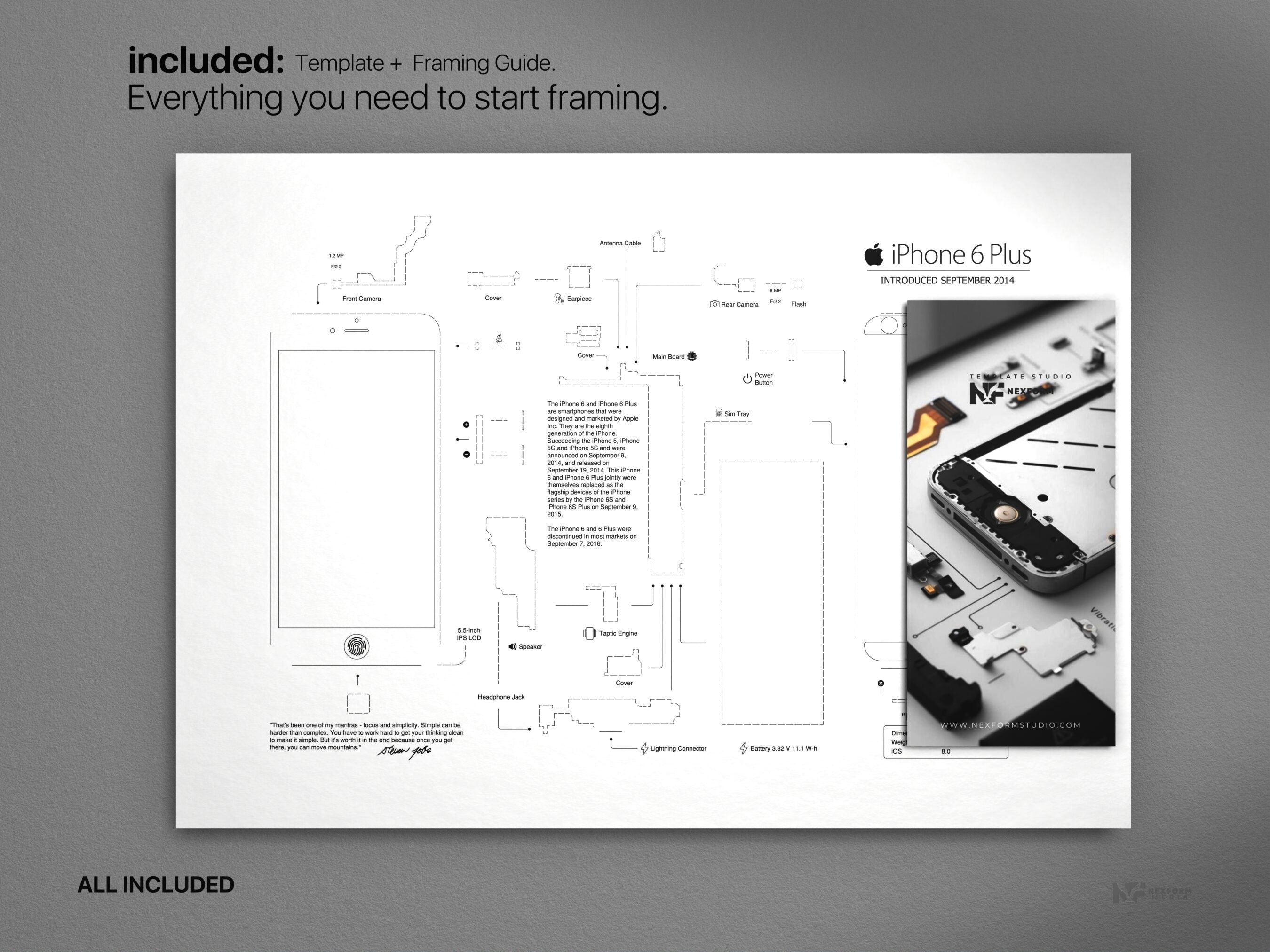 IPhone 6 Plus Frame Template, iPhone Template, Framed Iphone, iPhone