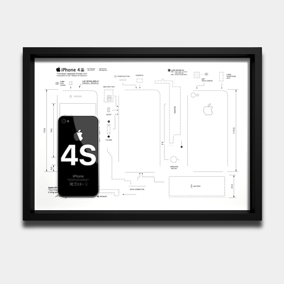 A4 iPhone 4S Frame Template, iPhone Template, Framed Iphone, A4