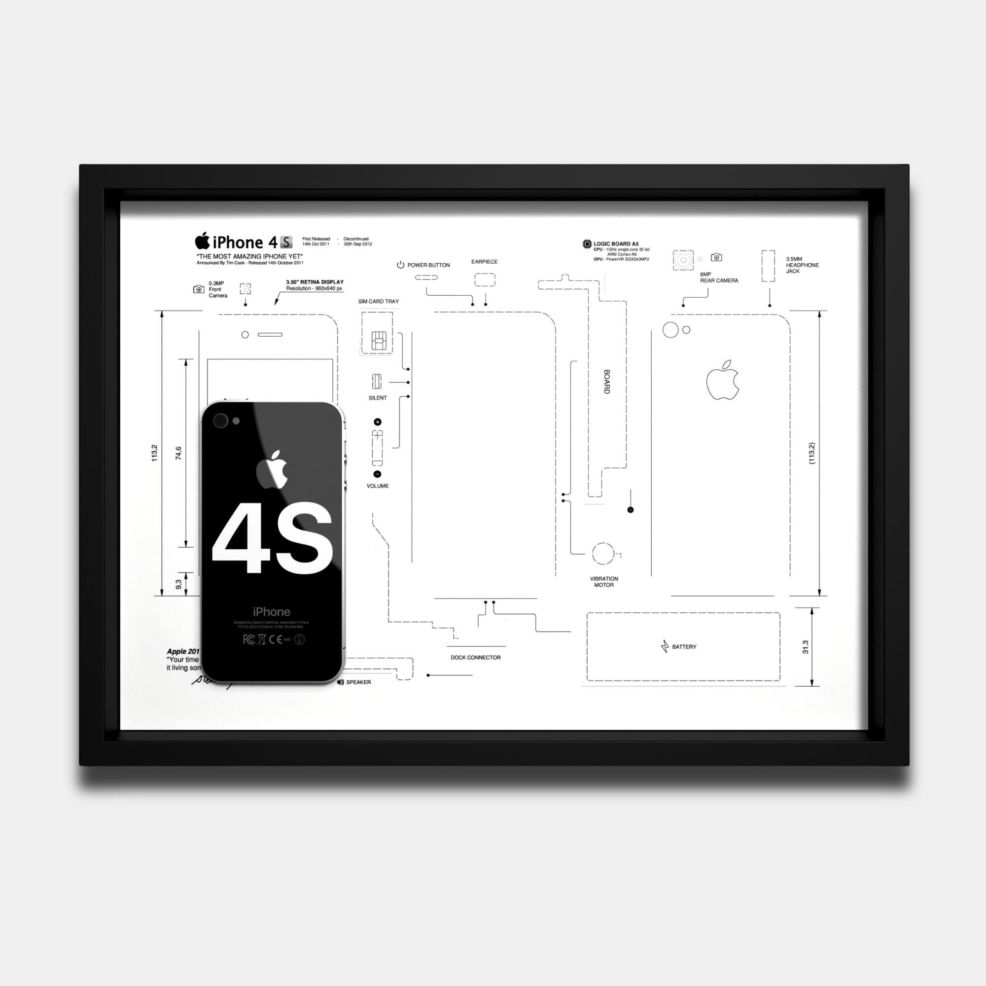 A4 iPhone 4S Frame Template, iPhone Template, Framed Iphone, A4
