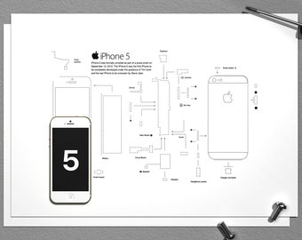 iPhone 5 teardown template, iPhone teardown, framed iPhone, iPhone frame