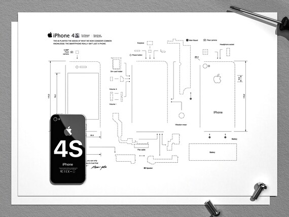 Buy iPhone 4S Teardown Template, iPhone Teardown, Framed Iphone, iPhone  Frame Online in India - Etsy