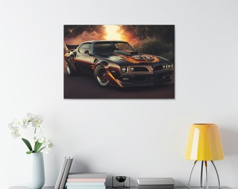 TransAm Firebird Painting | High Quality | Canvas Art | Wall Print | Car Poster