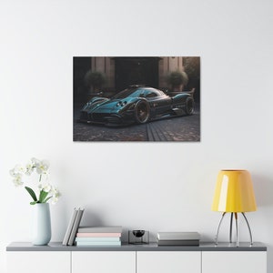 Pagani Huraya R Painting | High Quality | Canvas Art | Wall Print | Car Poster