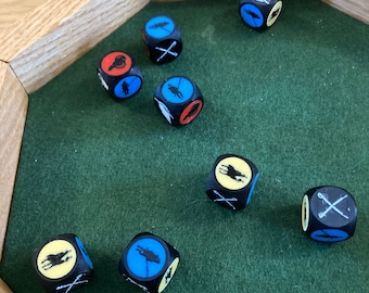 8 battle dice compatible with Commands & Colors: Tricorne - Jacobite Rising