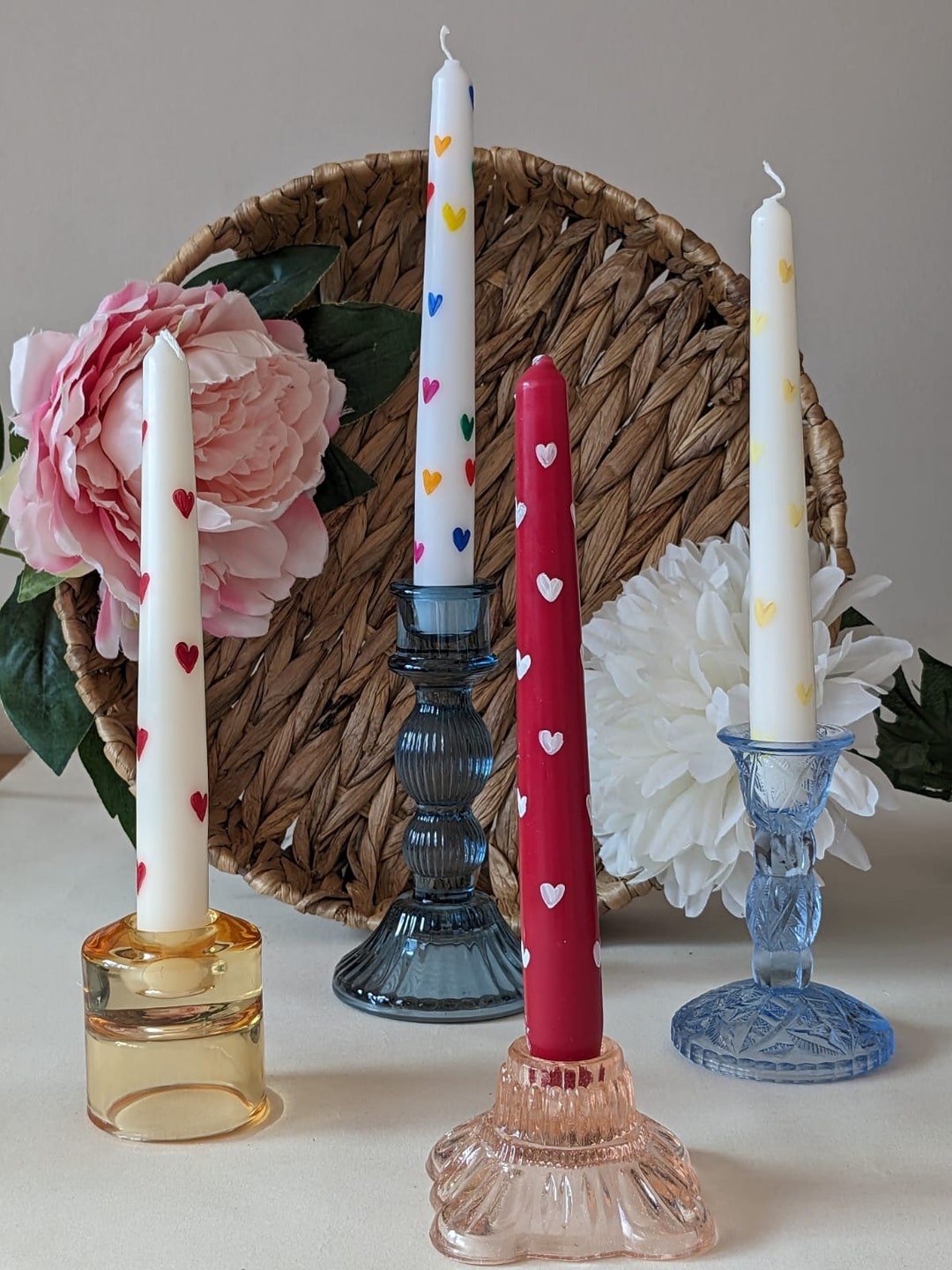 Heart Taper Candles, Valentines Gift for the Wife or Girlfriend