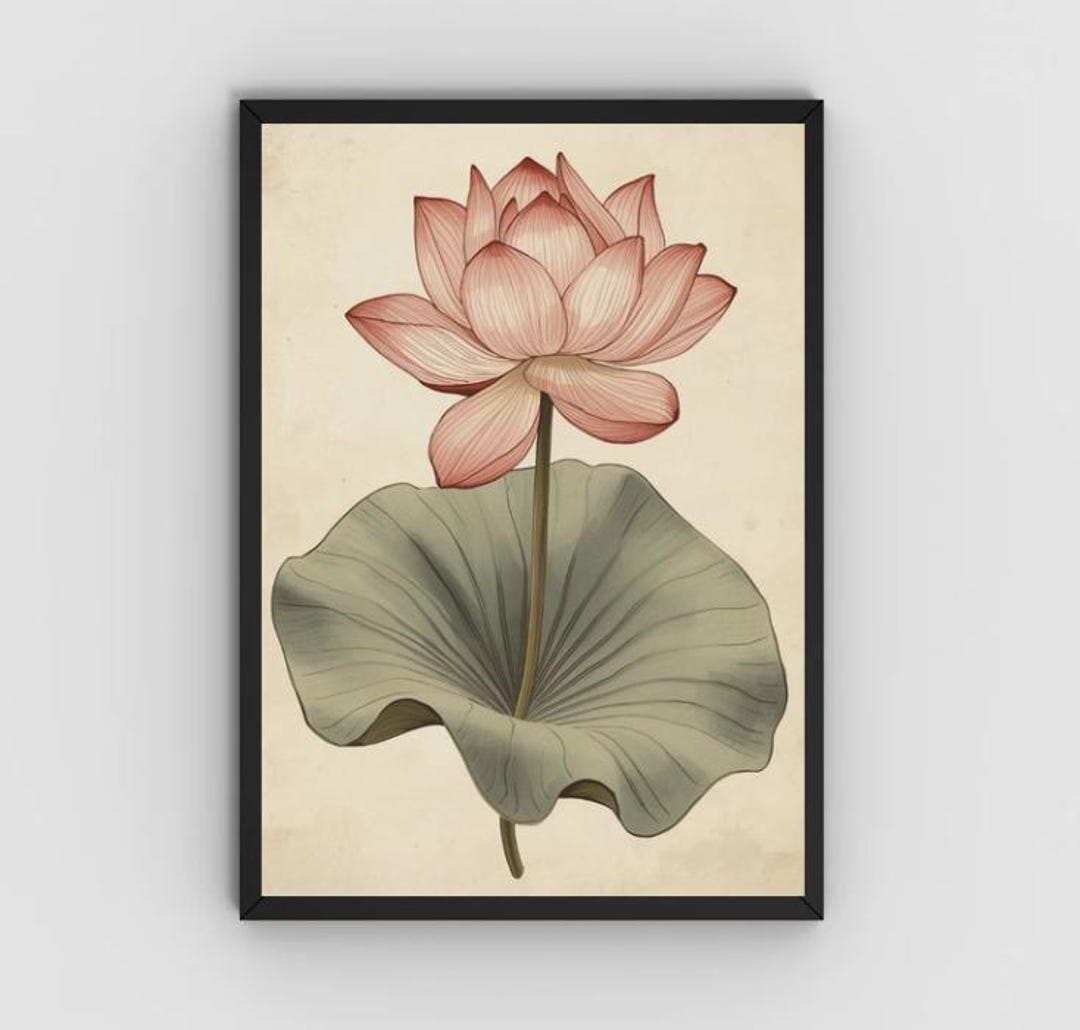 Indian Lotus Flower Art Print, Desi Wall Decor (digital Download) - Etsy