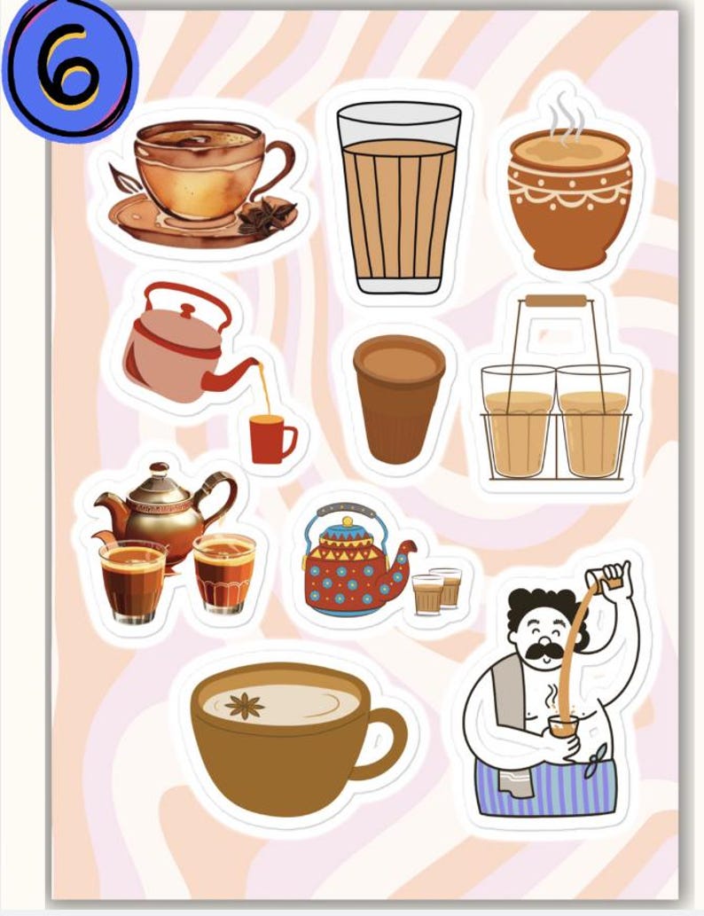 Indian Chef Sticker Cute Desi Sticker Sheet, Indian Food Stickers, Indian Stickers, Funny ...