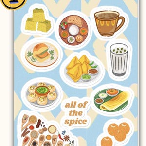 Indian Chef Sticker Cute Desi Sticker Sheet, Indian Food Stickers, Indian Stickers, Funny ...