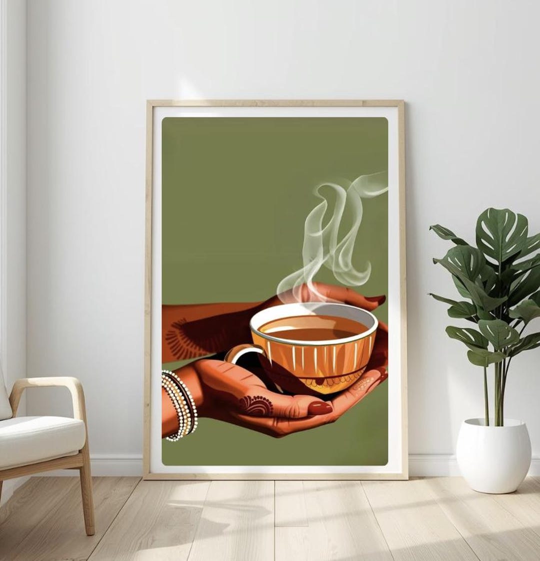 Henna Hands Chai Print, Indian Pop Art Kitchen Wall Decor (unframed) - Etsy