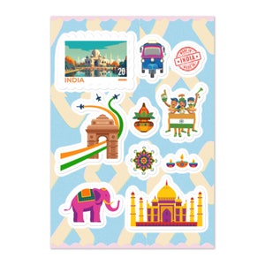 Indian desi sticker sheet, India stickers, Indian stickers, funny cute Indian gift, south asian, 10 stickers!