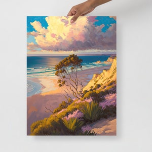 San Diego Wall Art Landscape Painting Minimal Beach Art