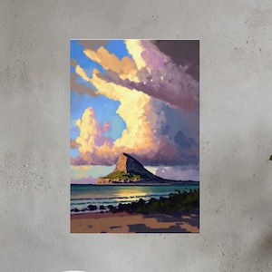 Hawaii Painting Chinamans Hat Island Art Landscape Poster