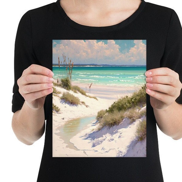 Destin Florida Landscape Paintings Beach House Decor 8x10 Poster Minimal Beach Art