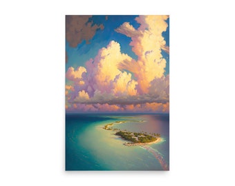 key West Poster Florida Water Painting Key West Wall Art