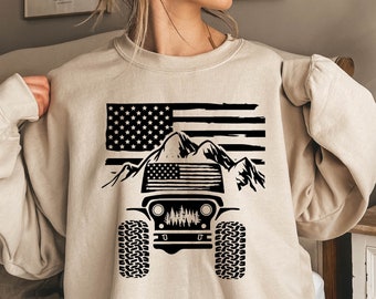 American offroad sweatshirt, Offroad forest shirt, USA Flag sweatshirt, US Offroad, 4WD offroad shirt, Amarican Flag, 4wd Flag Usa