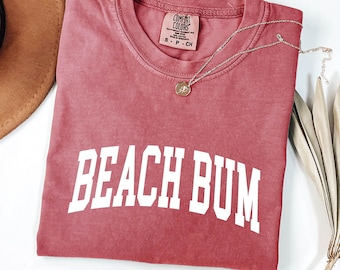 Beach Bum Shirt, Retro Comfort Colors T-Shirt, Trendy Beach Shirts for Women, Summer Vacation Shirts, Womens Oversized Beach Shirt