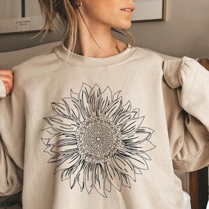 Sunflower Sweatshirt - Etsy