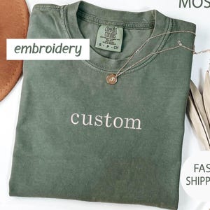 Personalized Embroidered Comfort Colors T shirt,Custom Tee,Custom Embroidered Tshirt,Embroidered Tee,Embroidered Shirt,Personalized  tee