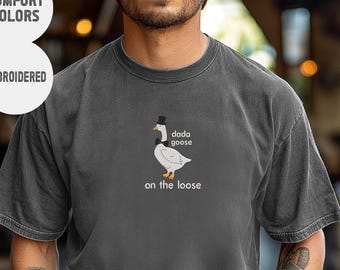 Embroidered Silly Goose Dad Shirt, Funny Goose Gift for Husband, Embroidered Goose Shirt