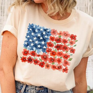 Retro American Flag Shirt, 4th of July Shirts, Womens Fourth of July Shirt, USA Graphic Tee, Patriotic Shirt, Independence Day Gift, USA Tee