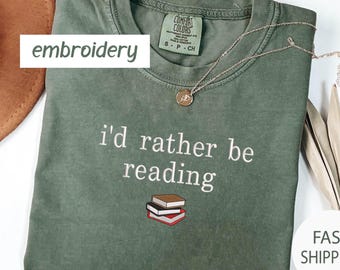 Embroidered Bookworm Shirt , Book Shirt, Bookish Embroidered Shirt