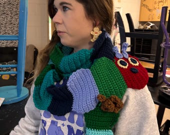 The Very Hungry Caterpillar Scarf Crocheted
