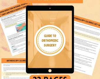 Guide to Orthopedic Surgery | Surgical Guide | Surgery | Digital Download | Nursing