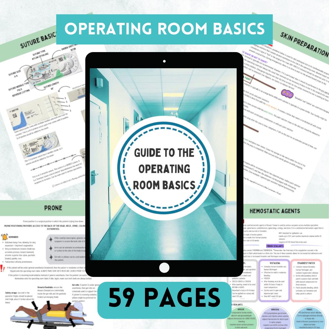 Guide to the Operating Room Basics | Surgical Guide | Surgery | Digital Download | Nursing
