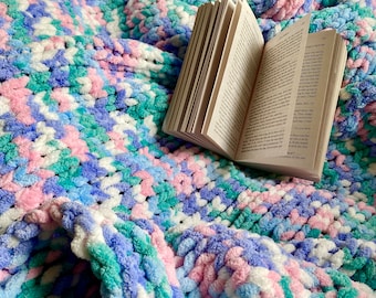 Handgemachte, gemütliche, grobstrick Afghanische Decke - Handgestrickt - Wählen Sie Ihre Farbe