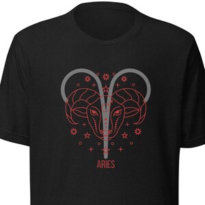 Aries Zodiac Astrology Red T-shirt - Bold and Comfortable.
