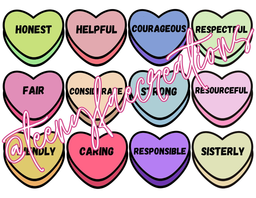 Girl Scout Valentine's Day Conversation Hearts Pdf & Png File! - Etsy