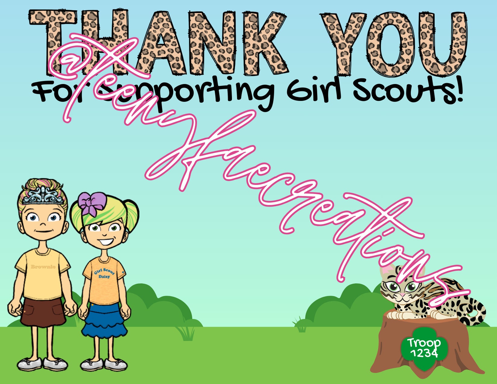 Personalized Girl Scout Fall Sales Thank You Notes 2023 Themed Etsy
