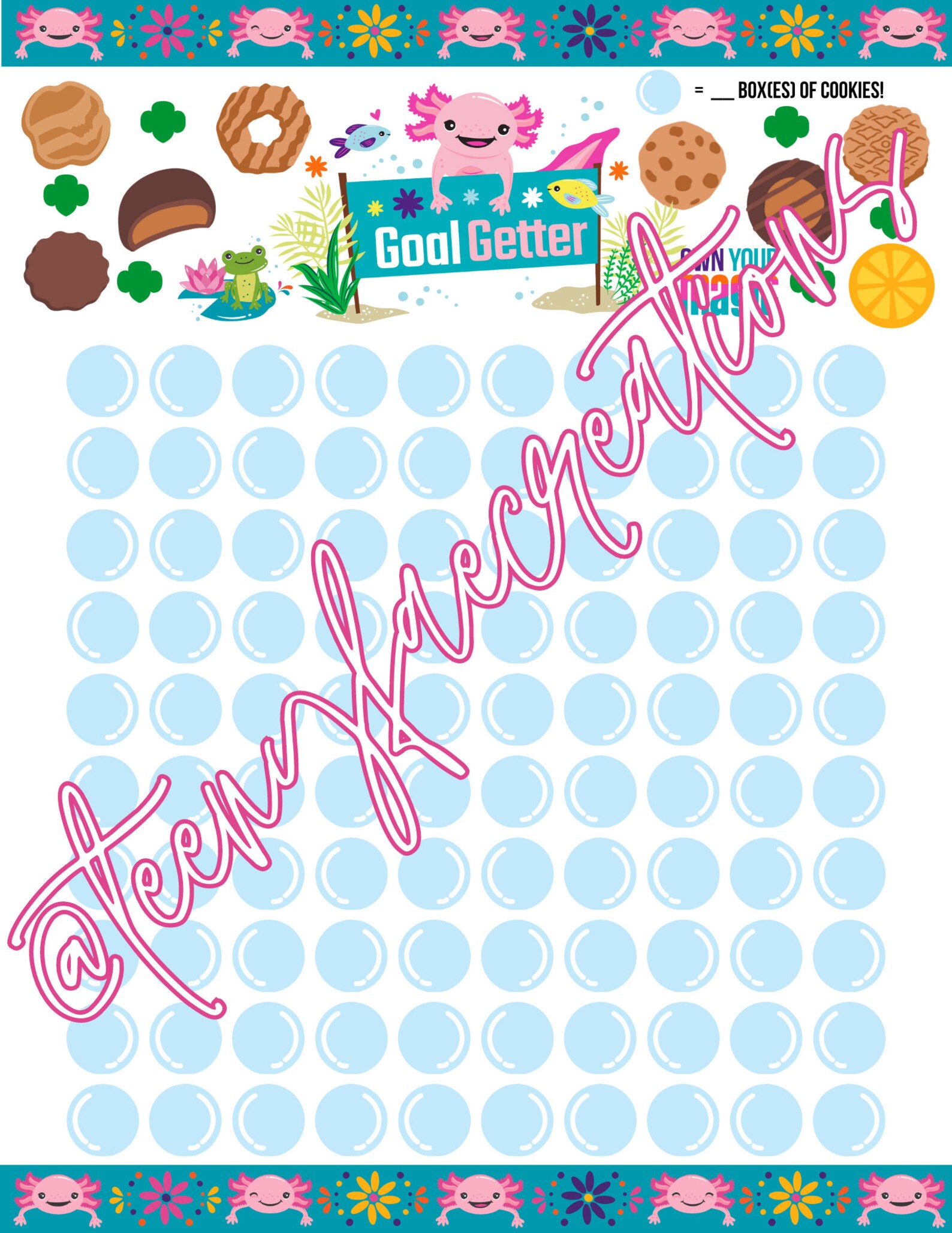 2024 Themed Girl Scout Cookie Goal Chart - Etsy