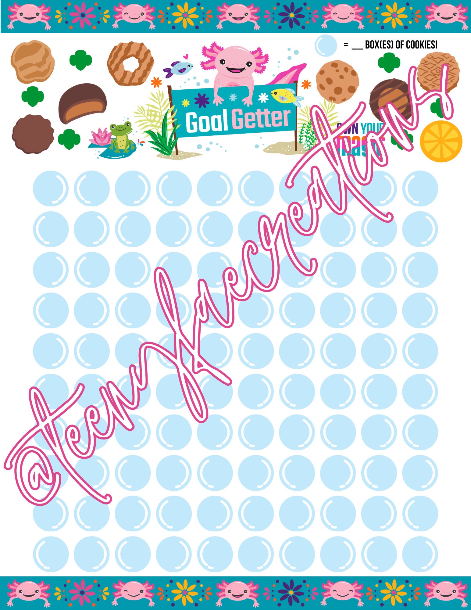 2024 Themed Girl Scout Cookie Goal Chart Etsy