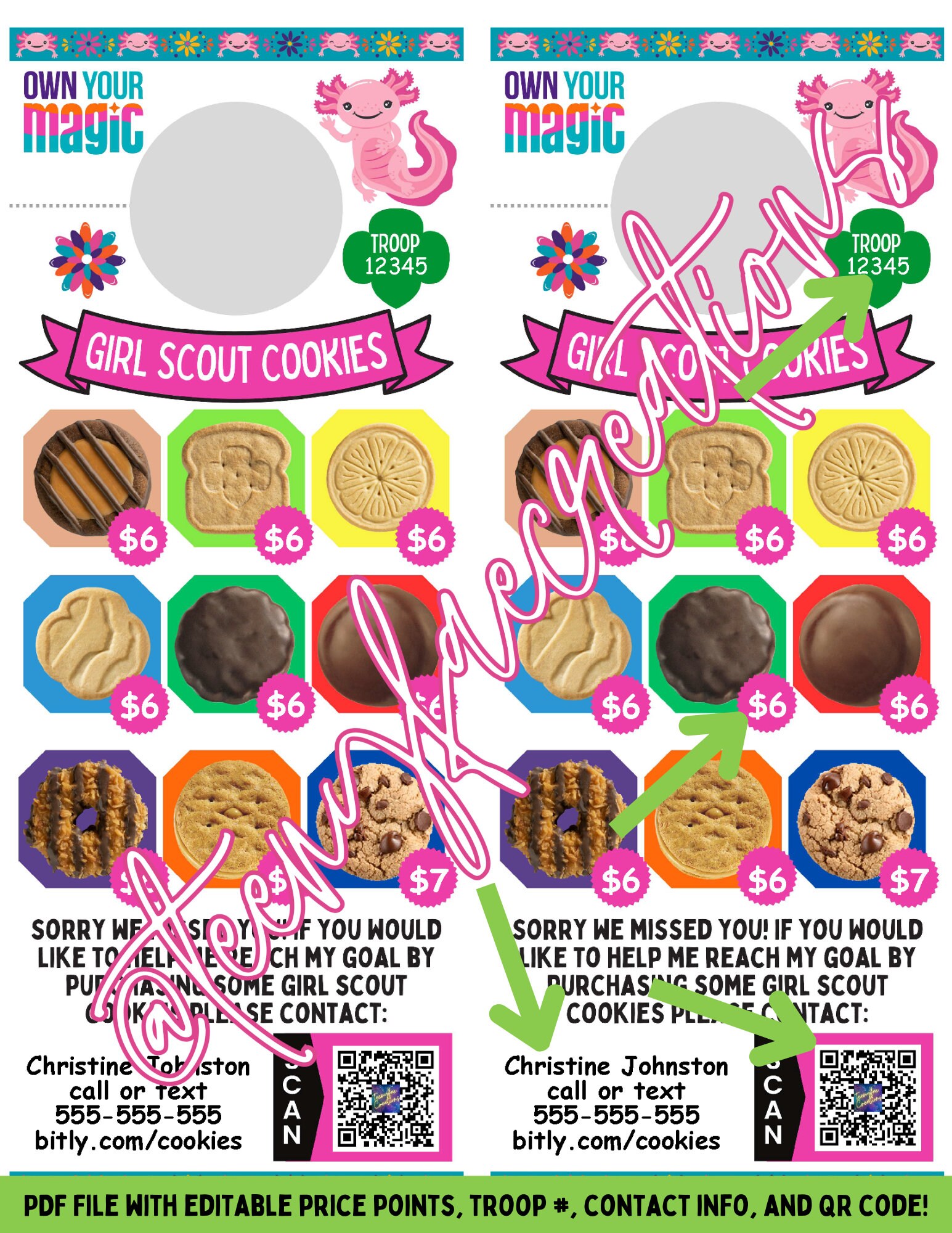 2024 Girl Scout Cookie Door Hanger ABC Baker Etsy
