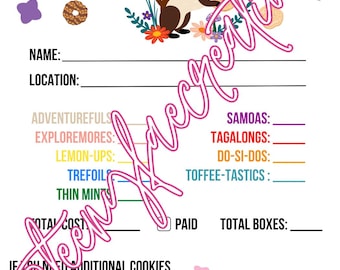 2026 Girl Scout Cookie Order/Delivery Form (LBB Cookies)