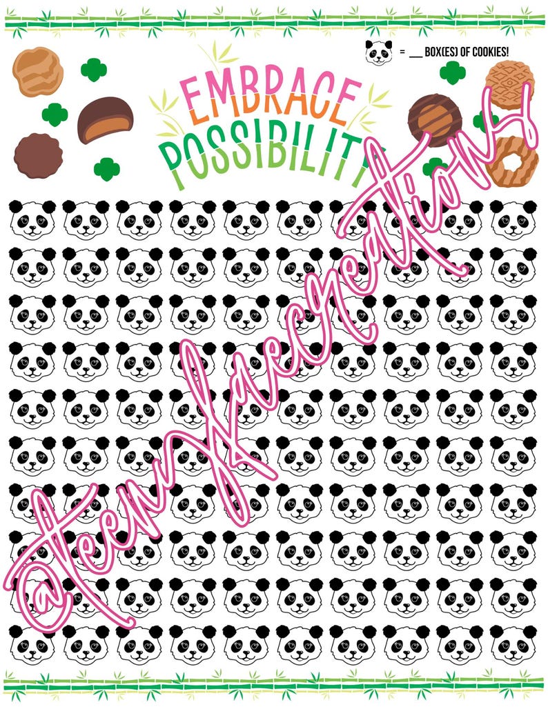 2025 Themed Girl Scout Cookie Goal Chart - Etsy