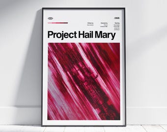 PROJECT HAIL MARY Movie Poster, Retro Art Print, Digital Download