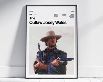 OUTLAW JOSEY WALES Movie Poster, Retro Art Print, Digital Download