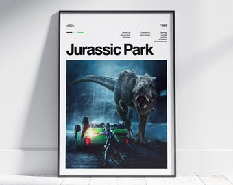 JURASSIC PARK Movie Poster, Retro Art Print, Digital Download