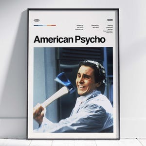 American Psycho Movie Poster, American Psycho Poster, American Psycho Print, American Psycho Wall Decor, Midcentury Modern Wall Art