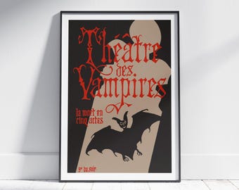 Interview with a Vampire Poster, Theatre Des Vampires, Retro Art Print, Digital Download