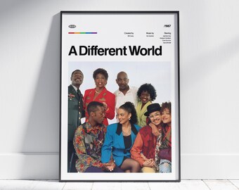Impression d'émission de télévision A DIFFERENT WORLD, affiche de série, oeuvre d'art murale minimaliste