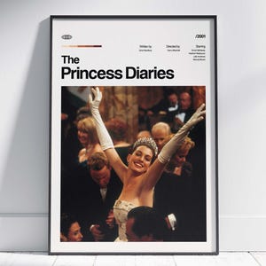 The Princess Diaries Movie Poster, The Princess Diaries Wall Decor, The Princess Diaries Poster Print, Vintage Retro Art Print