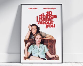 10 Things I Hate About You Movie Poster, Retro Art Print, Digital Download