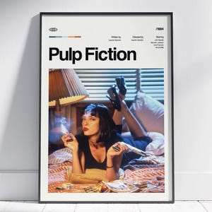 Pulp Fiction Movie Poster, Pulp Fiction Wall Decor, Pulp Fiction Poster Print, Vintage Retro Art Print, Quentin Tarantino