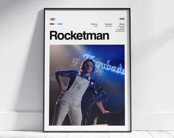 ROCKETMAN Movie Poster, Retro Art Print, Digital Download