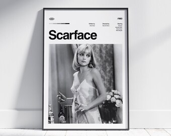 SCARFACE Movie Poster, Retro Art Print, Digital Download