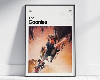 THE GOONIES Movie Poster, Vintage Retro Art Print, Minimalist